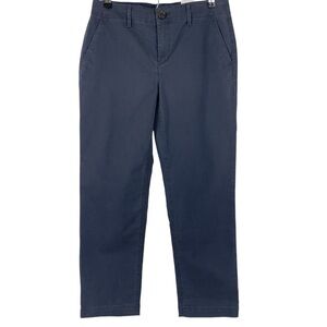 LOFT Womens The Slim Crop Pants Size 4 Chino Cotton Blend Blue